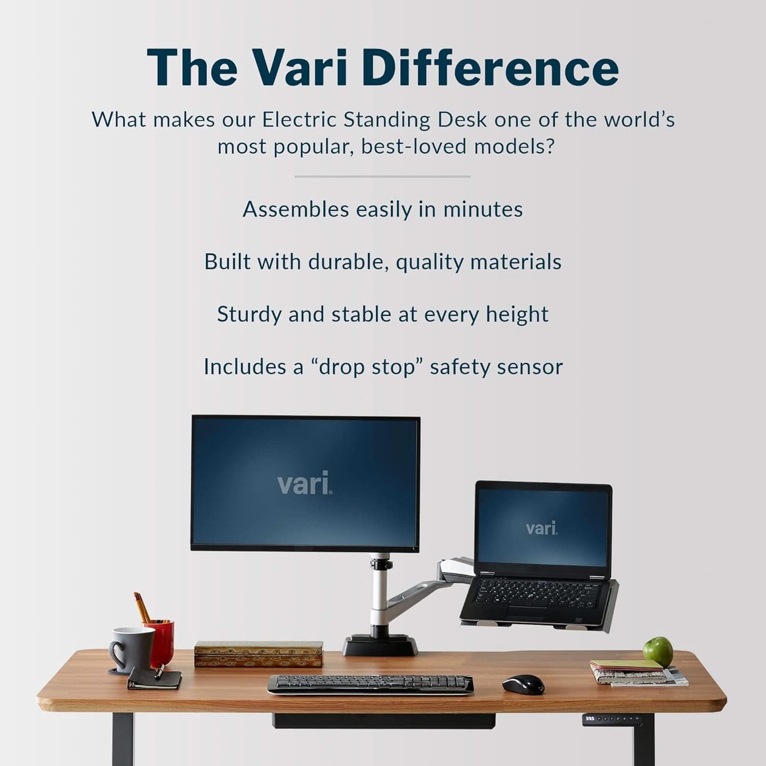 Electric Standing Desk 60 Inch With Butcher Block Top