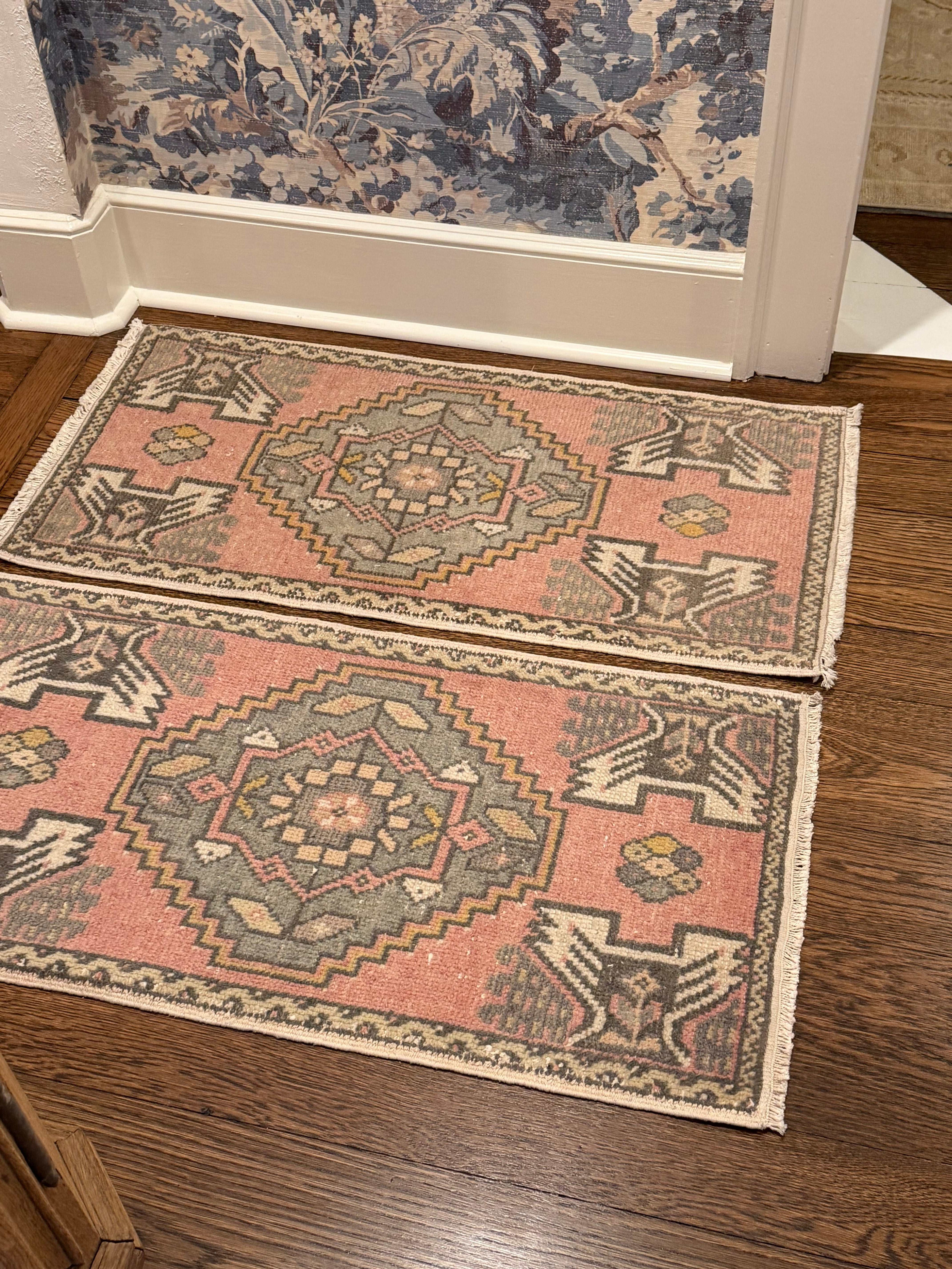 1 of 2 Matching Oushak Mats