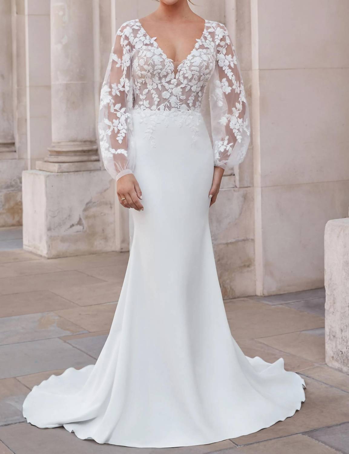 Riley Stretch Crepe Wedding Dress