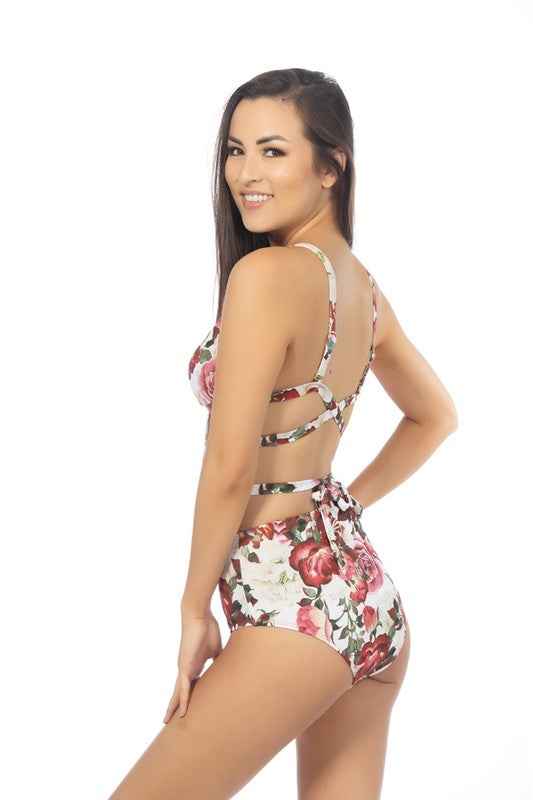 Floral Wrap Bralette Bikini Set
