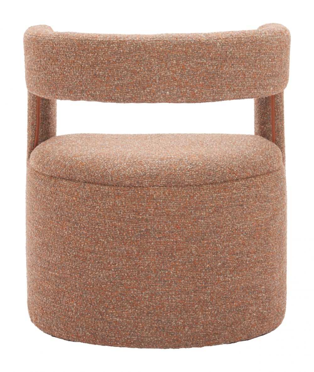 Atria Tawny Brown Fabric Club Chair with Ottoman