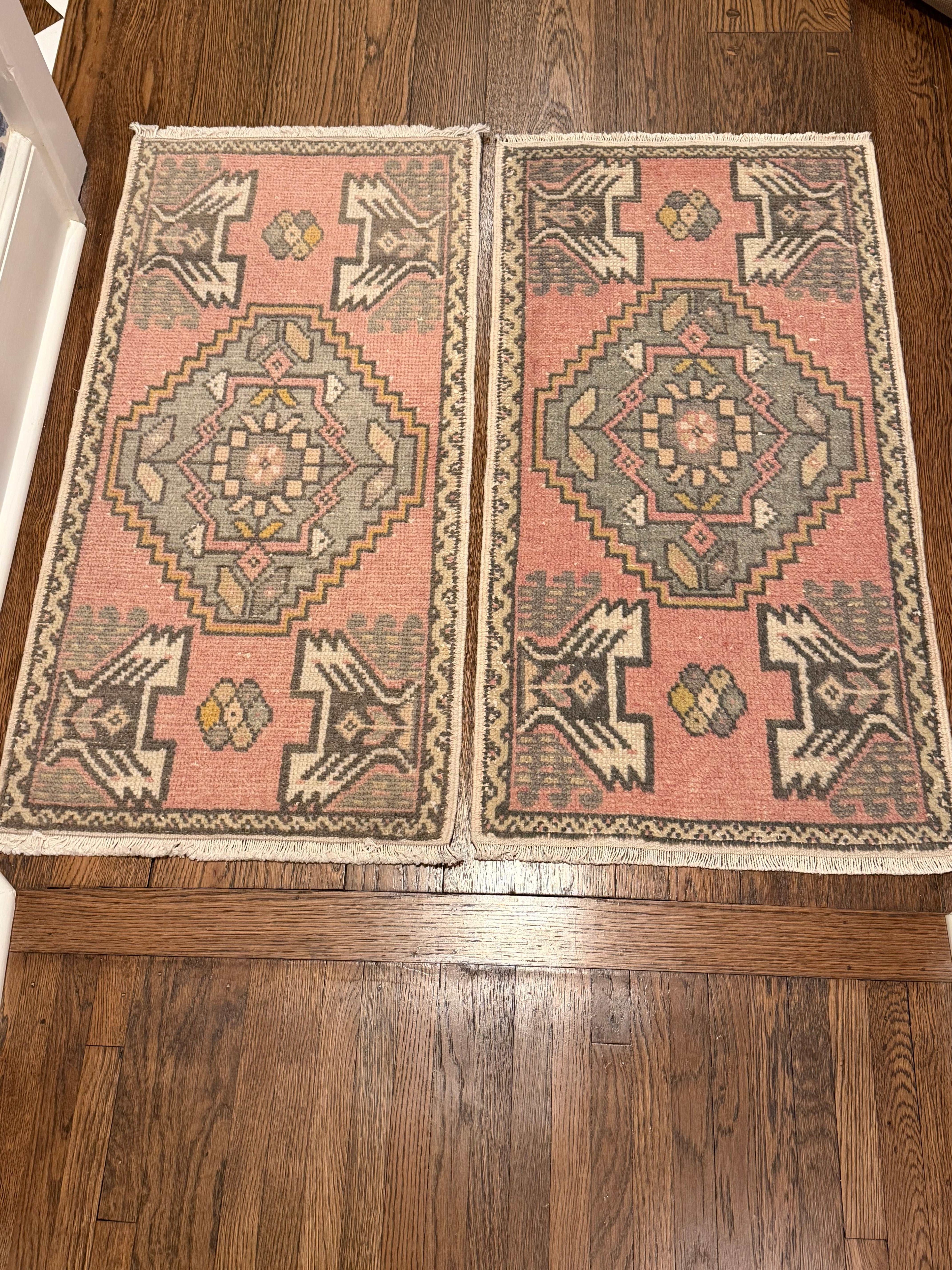 1 of 2 Matching Oushak Mats