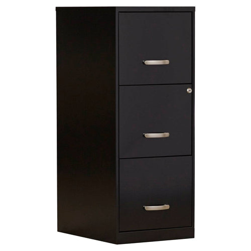 Black Metal 3-Drawer Vertical Key Locking File Cabinet