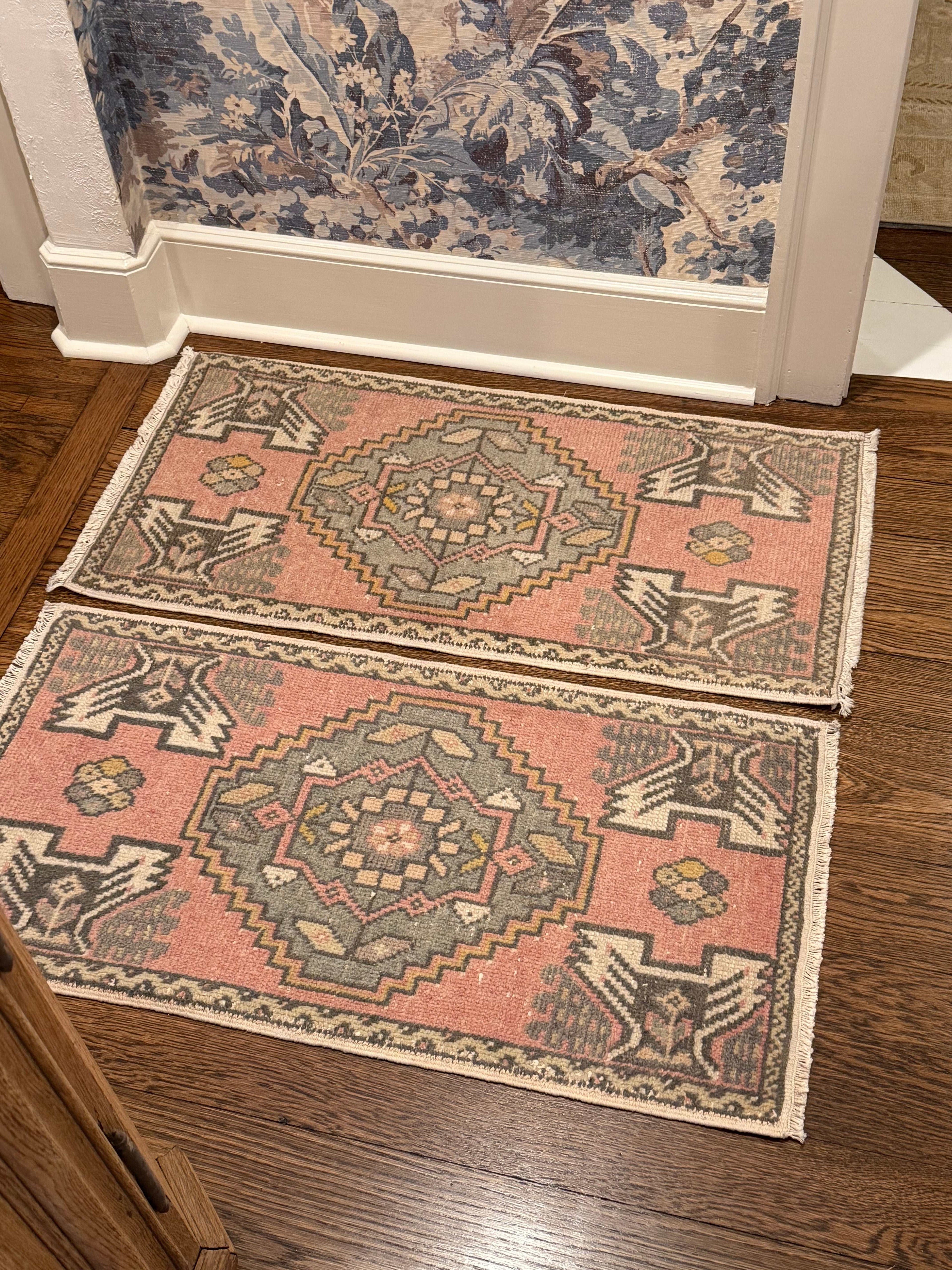 1 of 2 Matching Oushak Mats