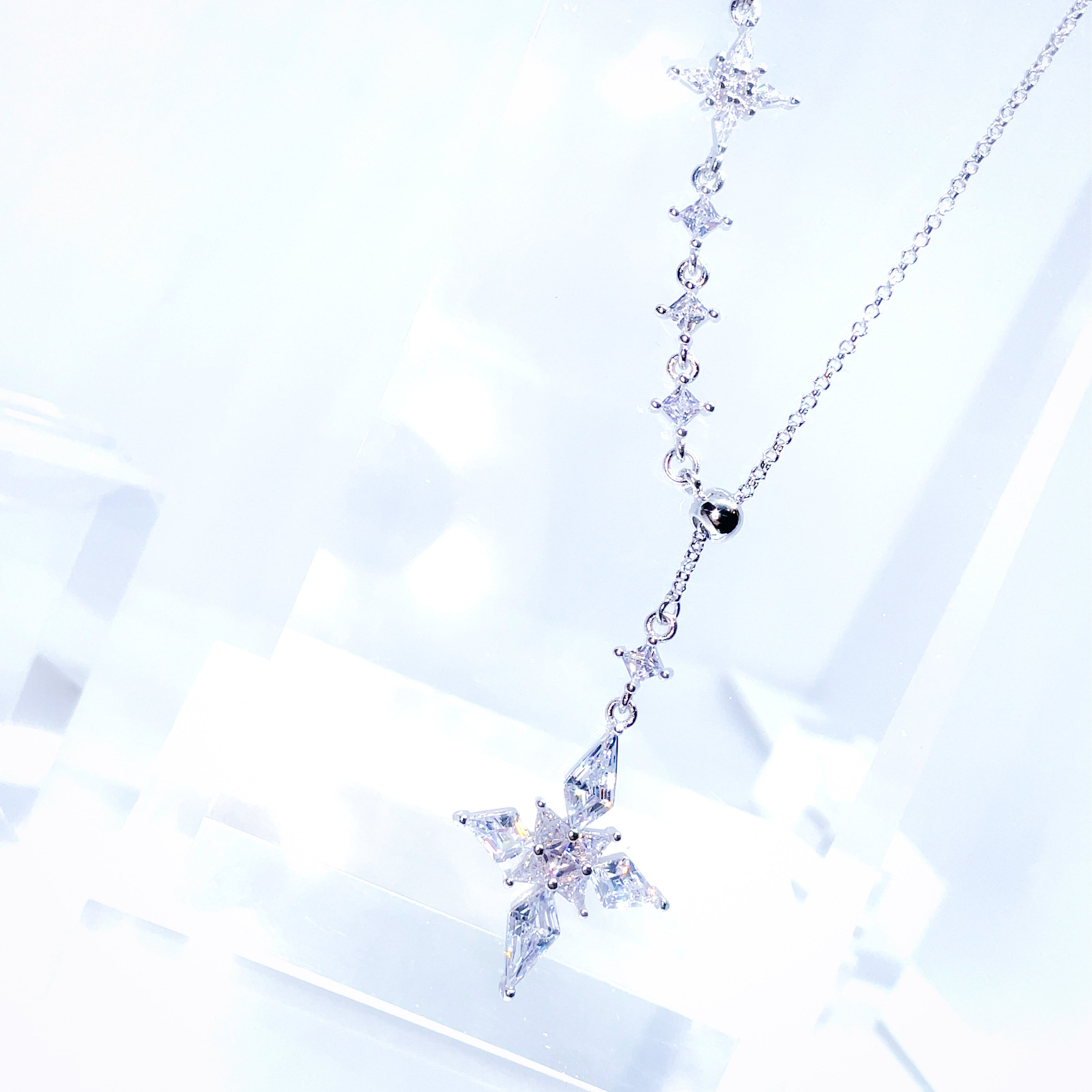 Gothic Cross Lariat Necklace