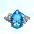 Royal Aqua Teardrop Ring