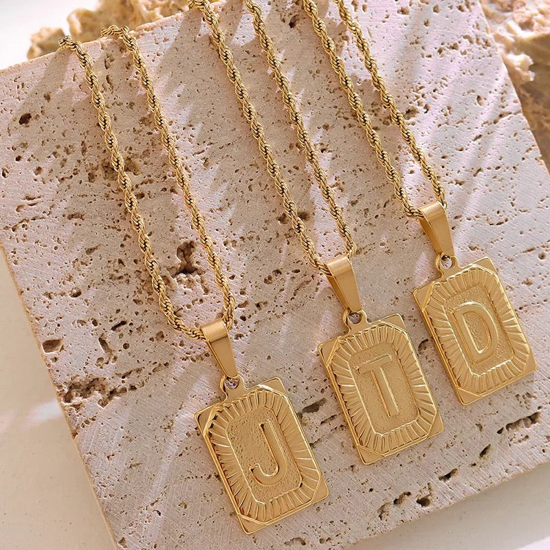 Stainless Steel Initial Necklace