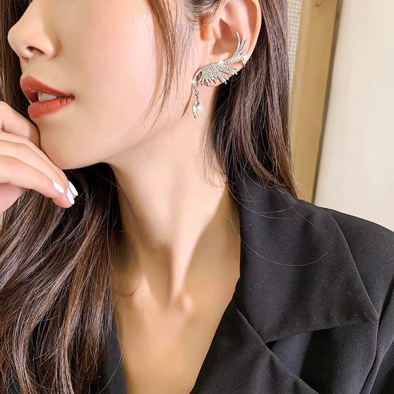 Fly-High Angel Wings Crystal Earrings