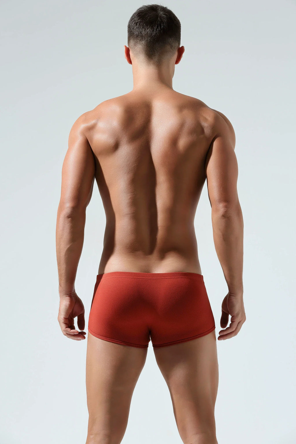 Men’s Cotton Boxer Briefs – Solid Color, Minimalist Style