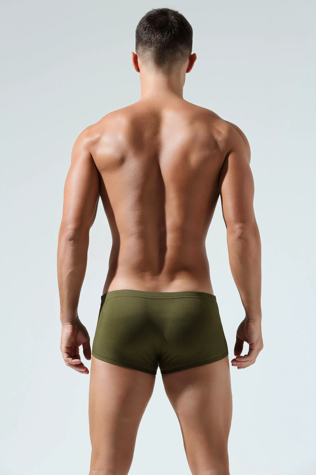 Men’s Cotton Boxer Briefs – Solid Color, Minimalist Style
