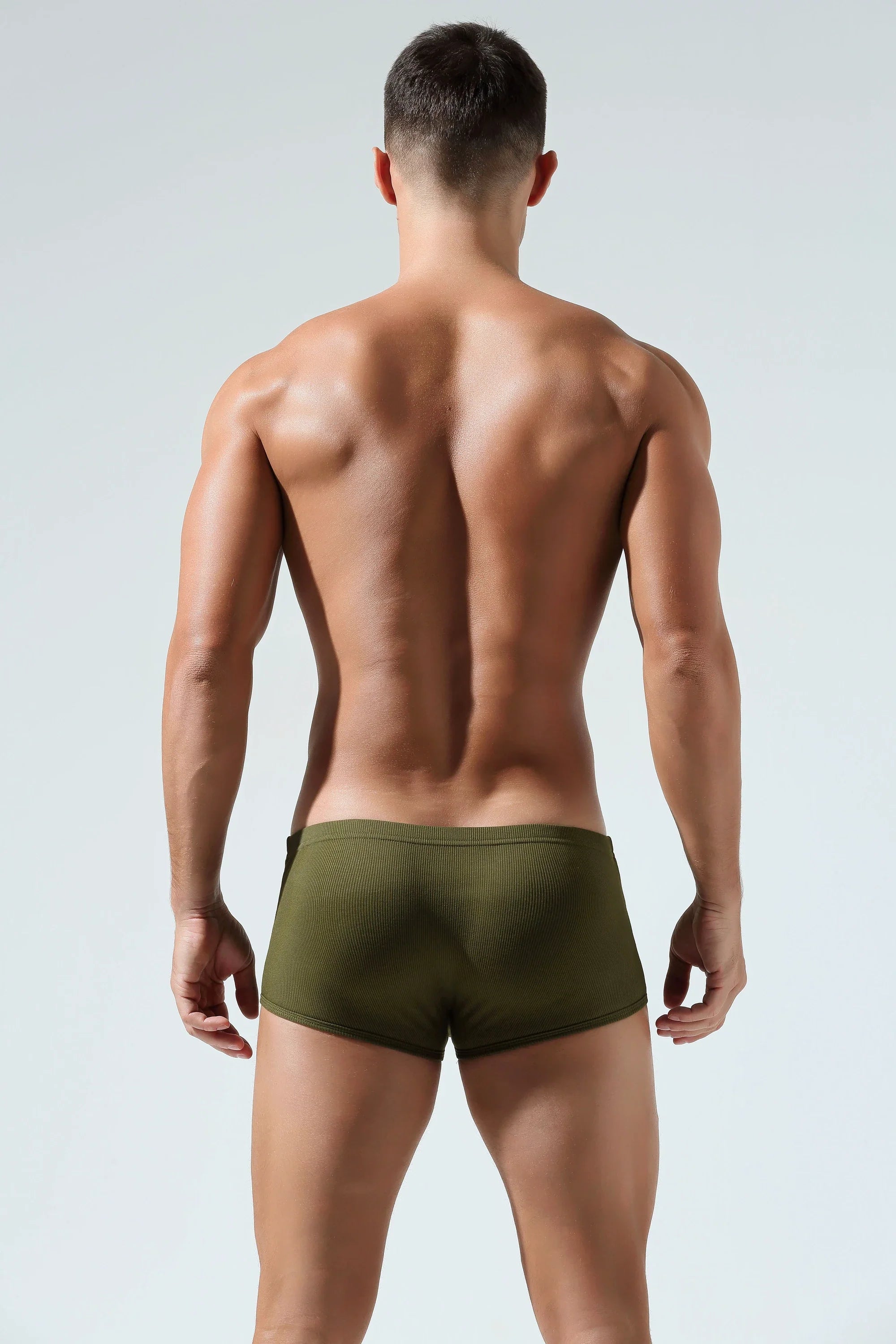Men’s Cotton Boxer Briefs – Solid Color, Minimalist Style