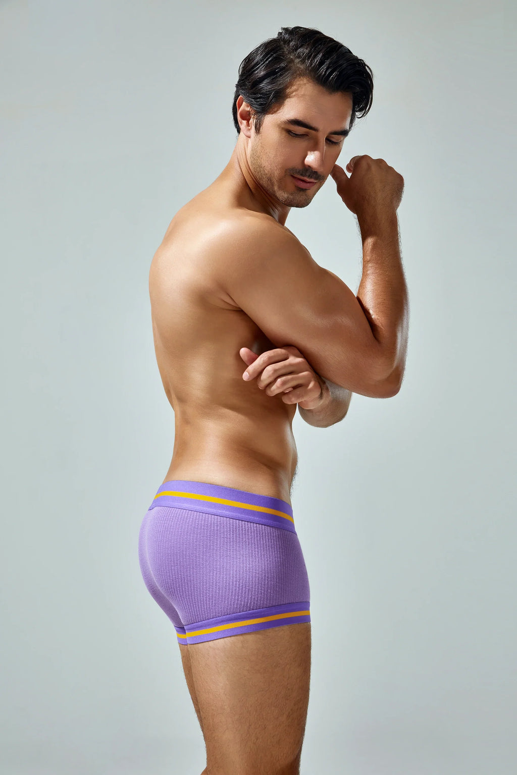 Men's Cotton Boxer Briefs , Breathable & Solid Colors