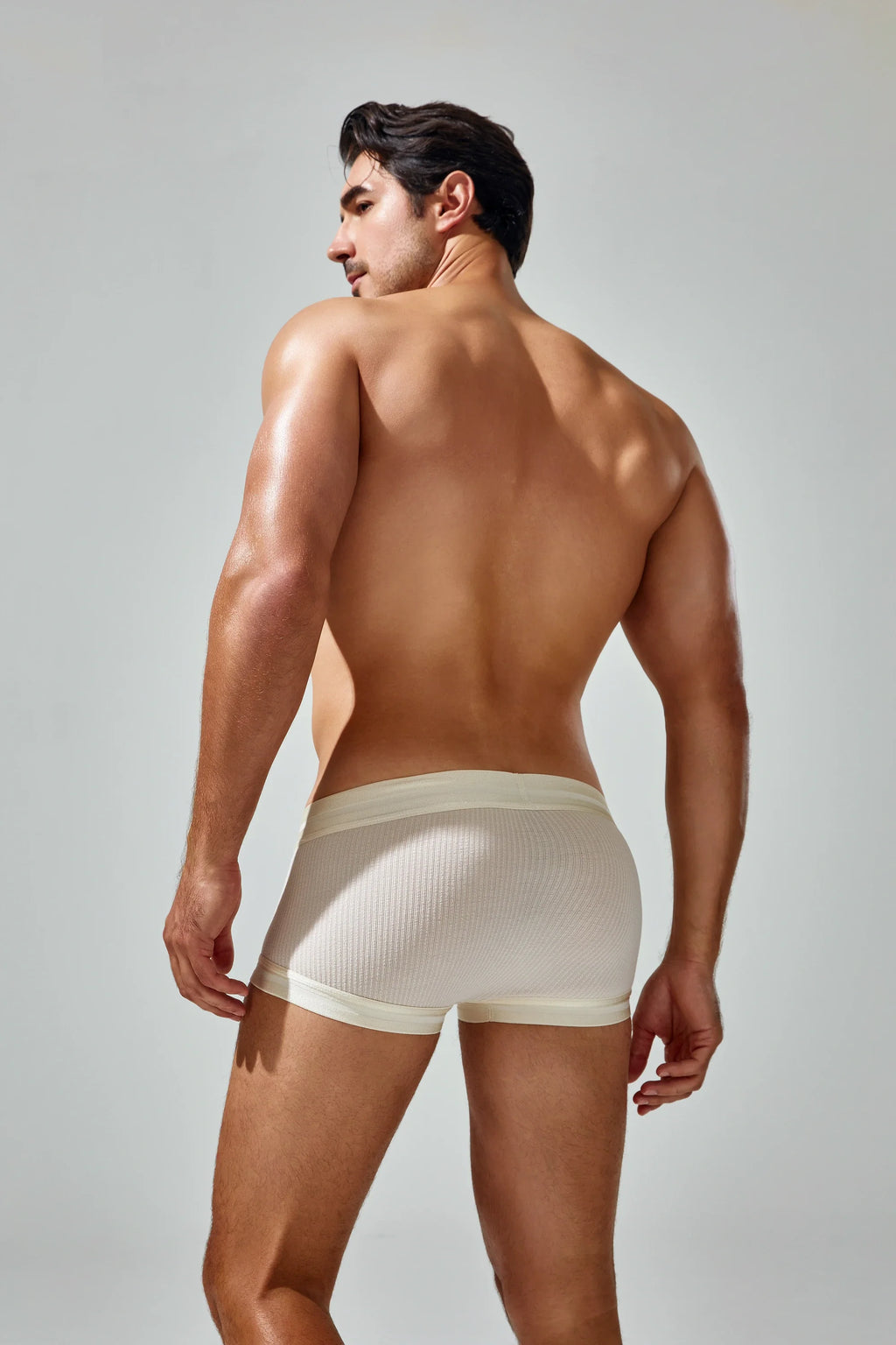 Men's Cotton Boxer Briefs , Breathable & Solid Colors