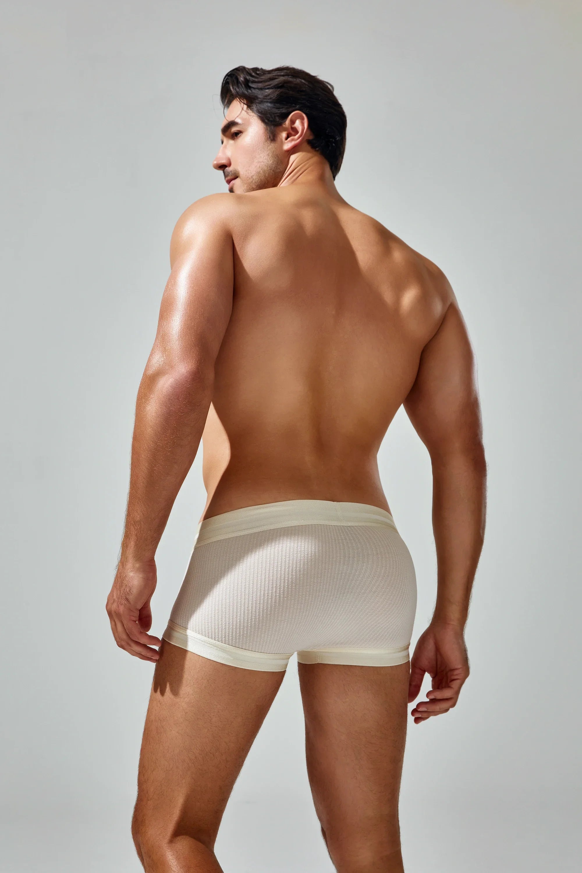 Men's Cotton Boxer Briefs , Breathable & Solid Colors