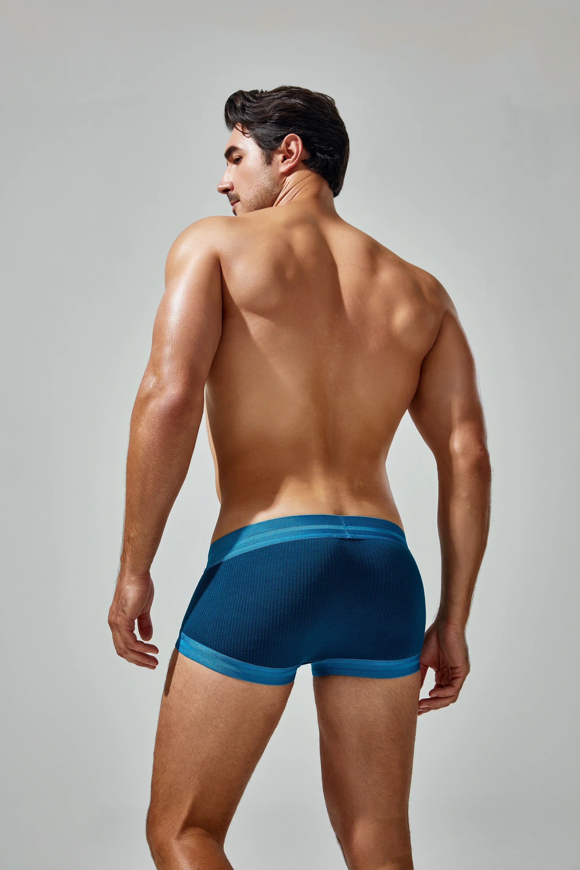 Men's Cotton Boxer Briefs , Breathable & Solid Colors