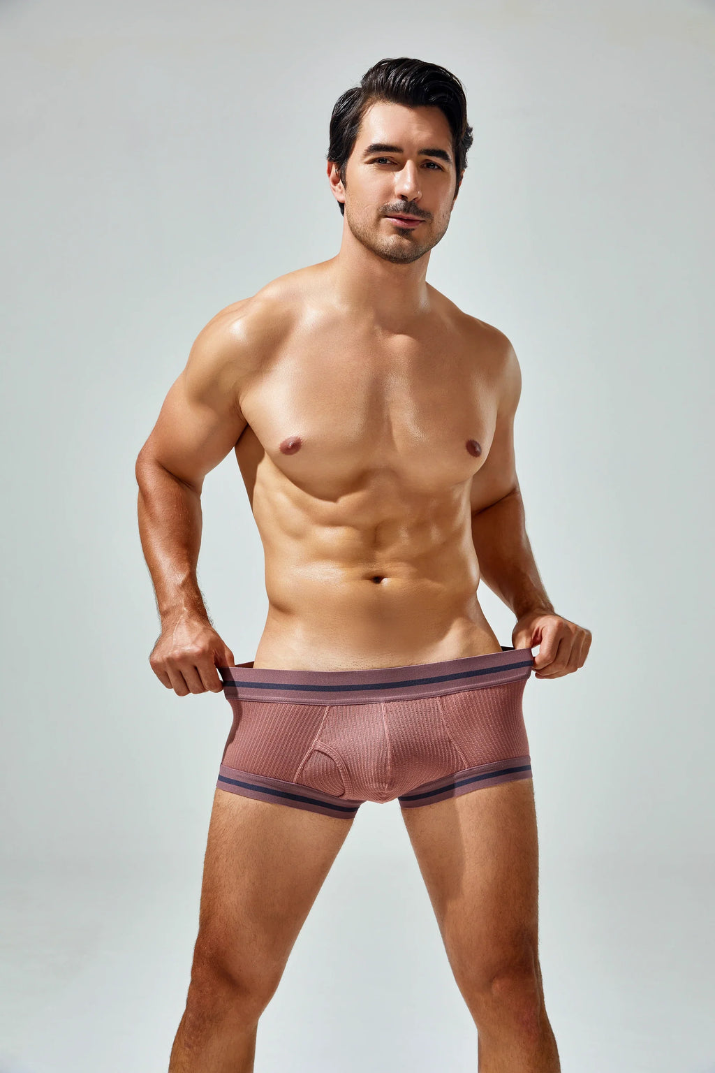 Men's Cotton Boxer Briefs , Breathable & Solid Colors