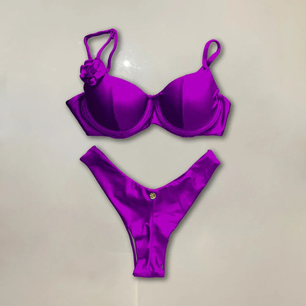 New bright color vacation two piece swimwear