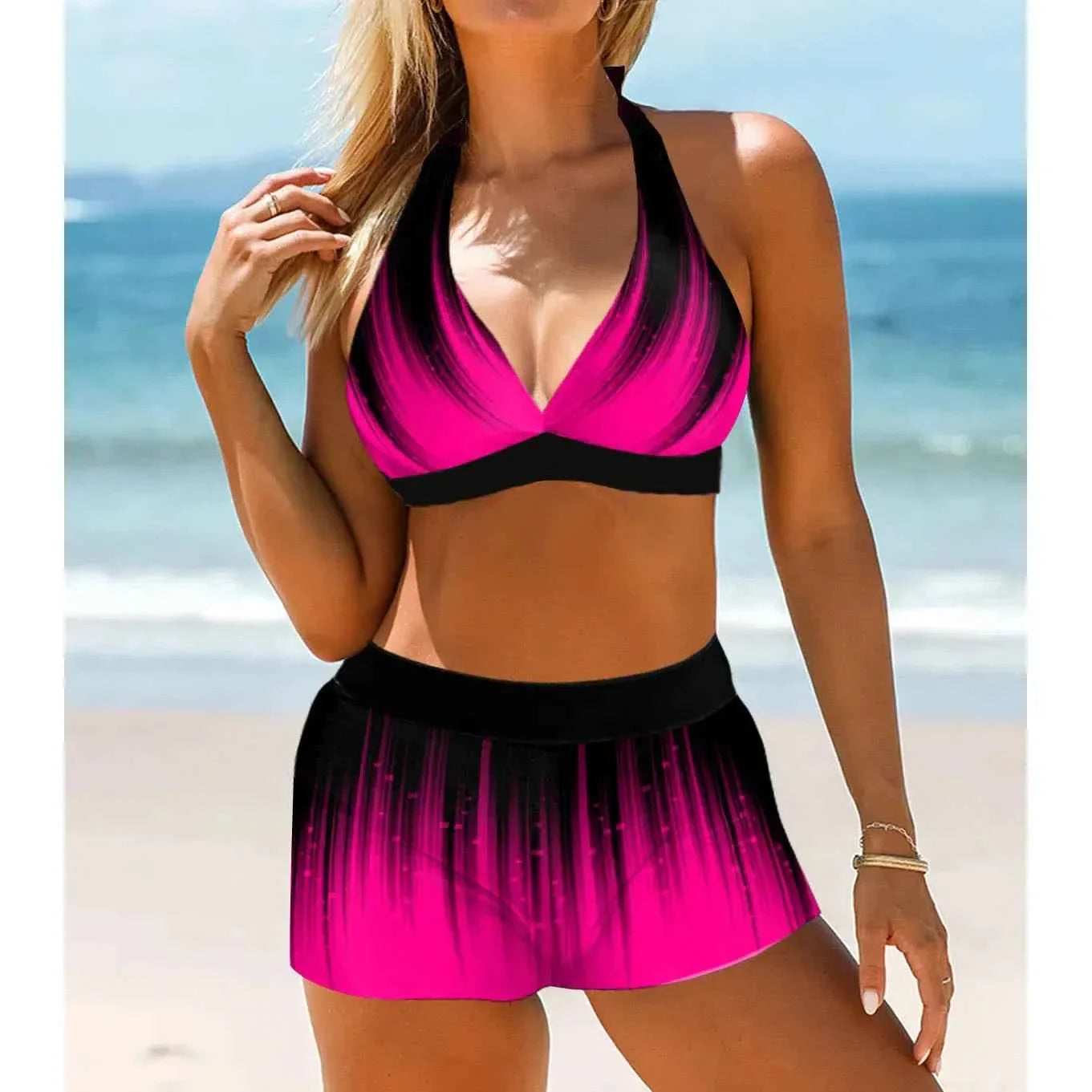 Navy Stripe Tankini Bikini Set S-6XL