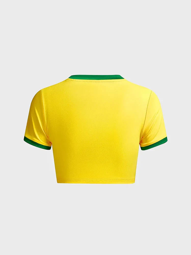 Jamaican swimwear crop top shirt