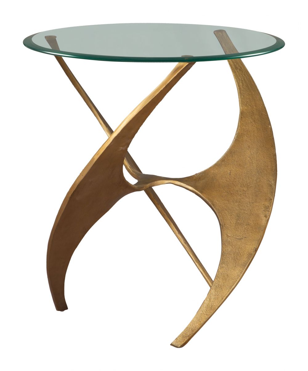 Sabel Clear Glass Top Round Side Table