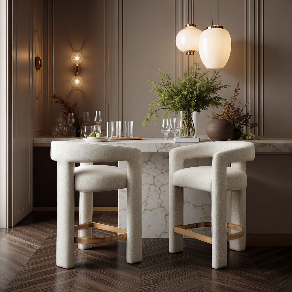Saiko Textured Fabric Counter Stool