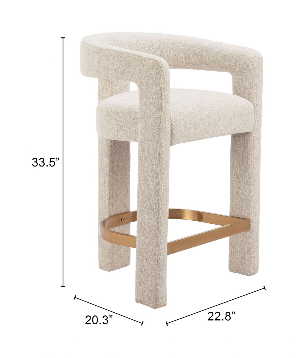 Saiko Textured Fabric Counter Stool