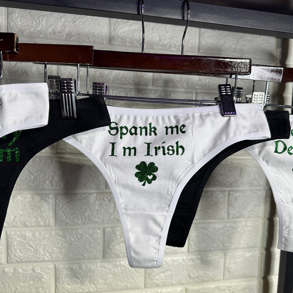Spank me I'm Irish Cotton Thong Panties