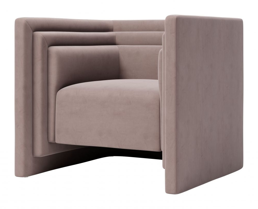 Trippel Taupe Velvet Club Chair