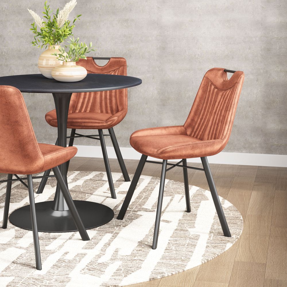 Tyler Brown Velvet Armless Dining Chair 2PC
