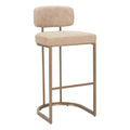 Velar Beige Faux Leather Barstool 2PC