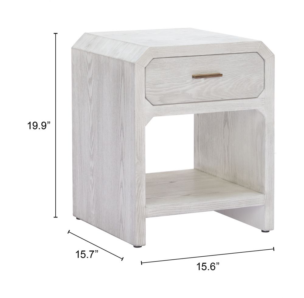 Yume One Drawer Wood Nightstand