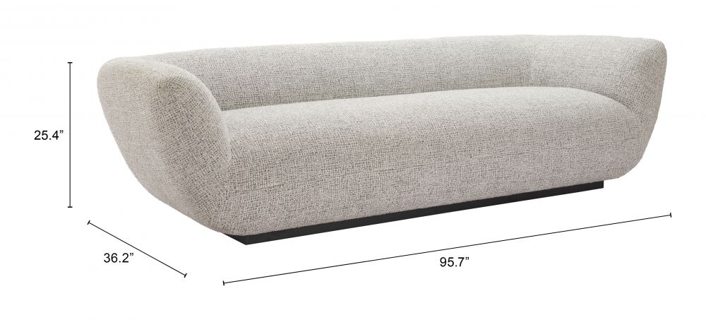 Zambet Textured Fabric Sofa