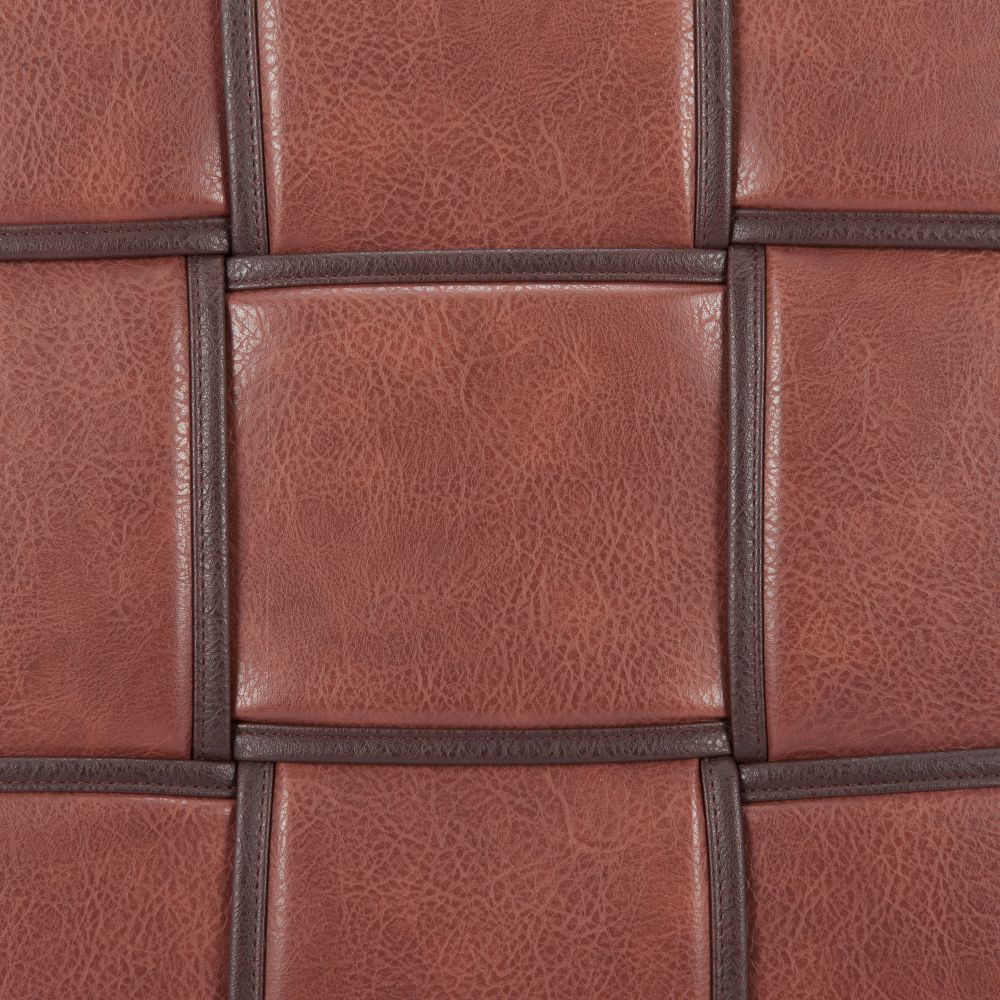 Zare Brown Faux Leather Ottoman