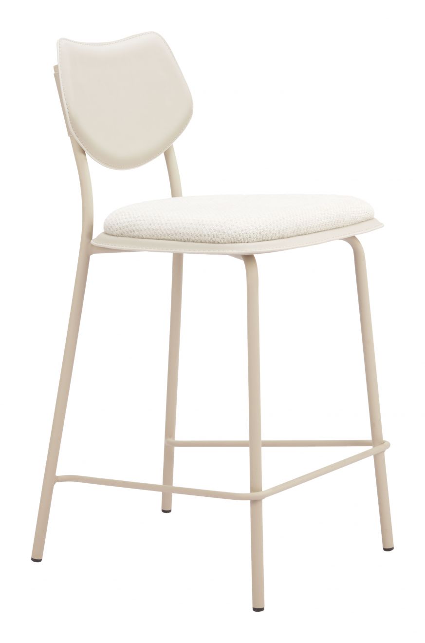 Zeal White Faux Leather Counter Stool 4PC
