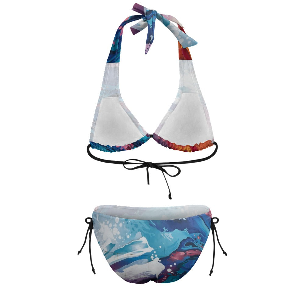 Elegant Plus Size Bikini Swimsuit with Adjustable Straps for Beach Lovers