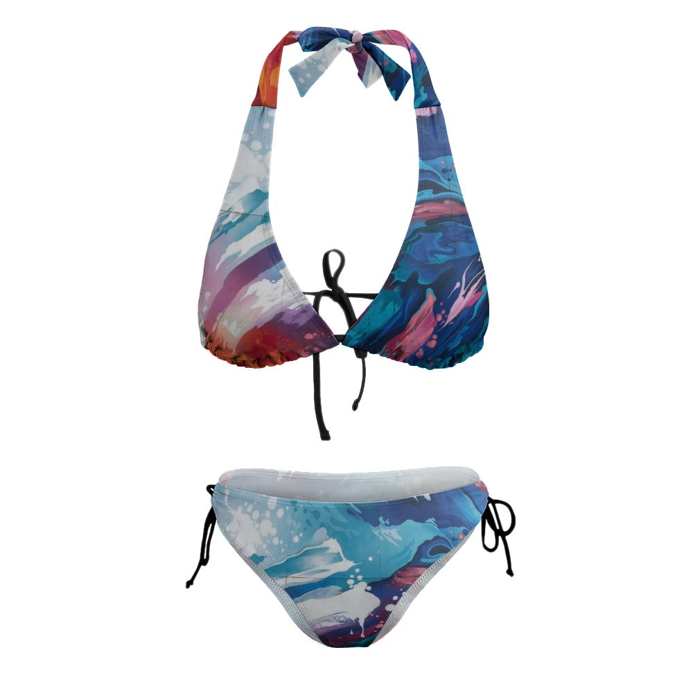 Elegant Plus Size Bikini Swimsuit with Adjustable Straps for Beach Lovers