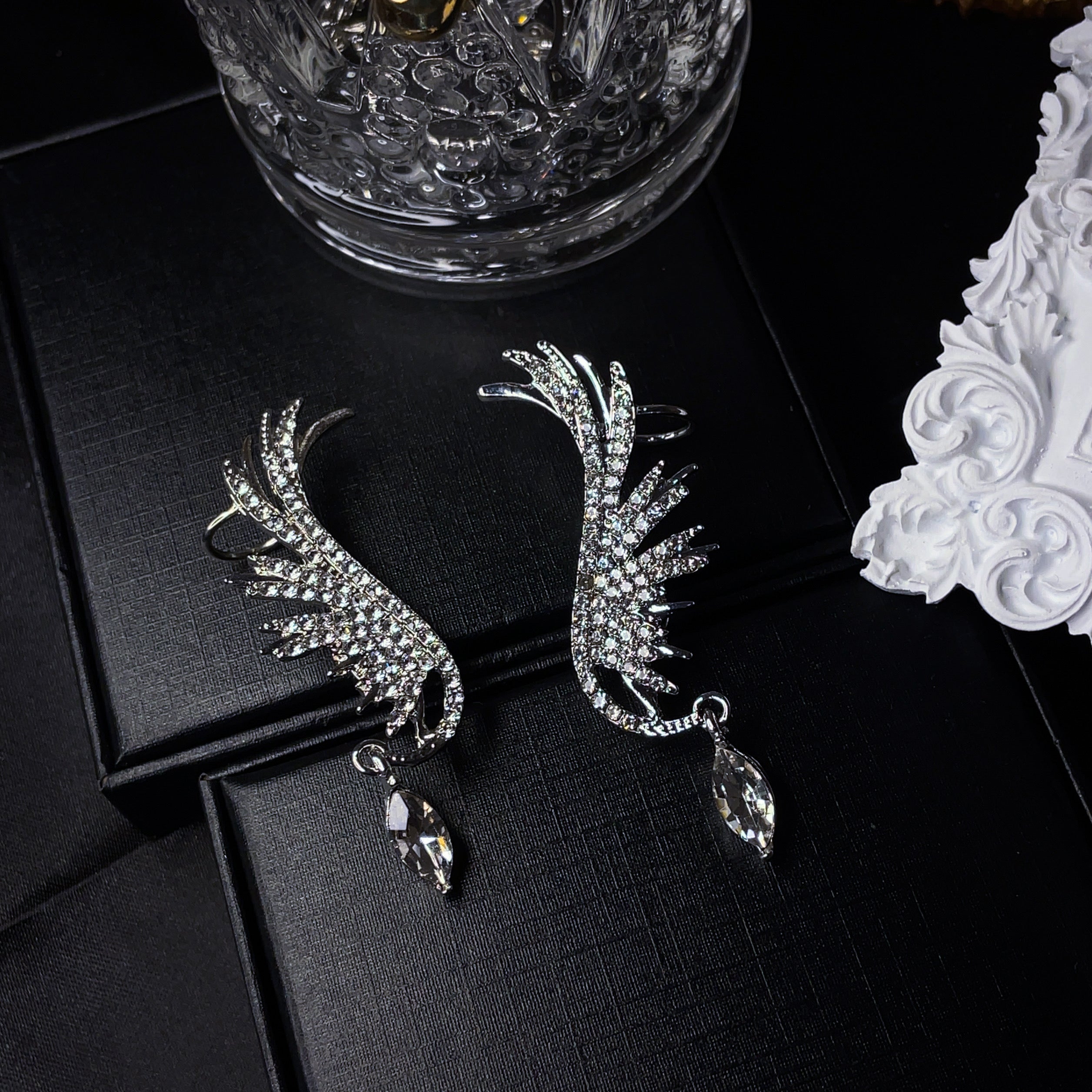 Fly-High Angel Wings Crystal Earrings