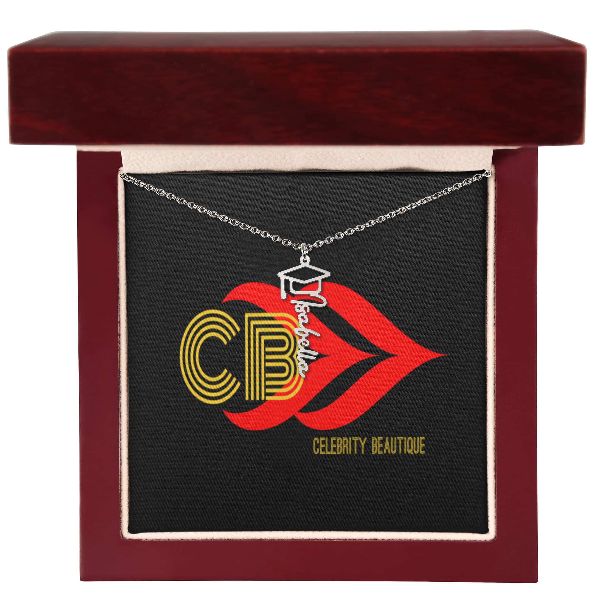 Graduation Name Necklace by Celebrity Beautique