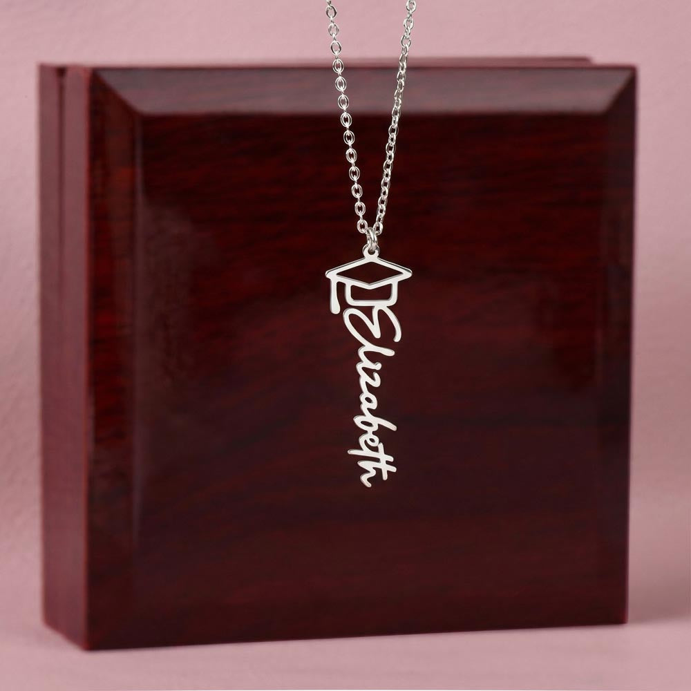 Graduation Name Necklace by Celebrity Beautique