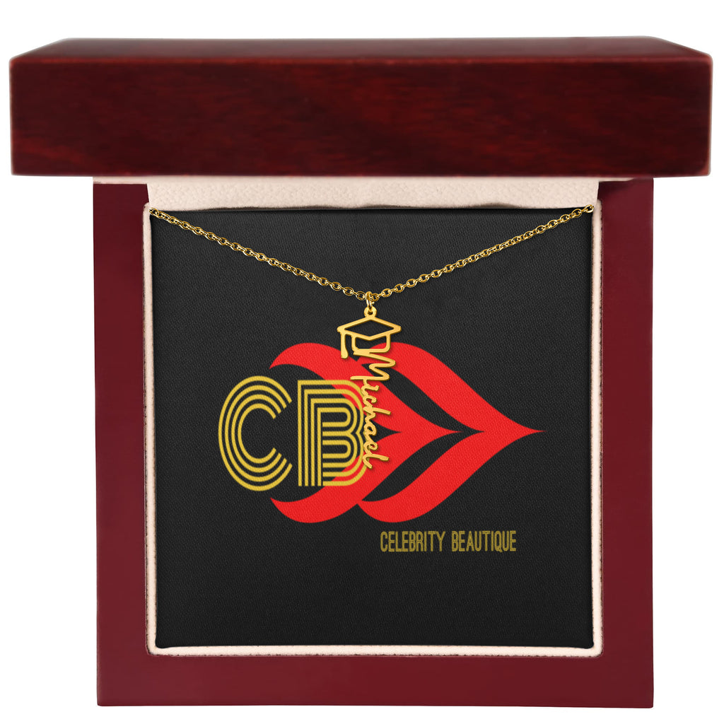 Graduation Name Necklace by Celebrity Beautique