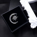 Asymmetrical Moon & Star Stud Earrings