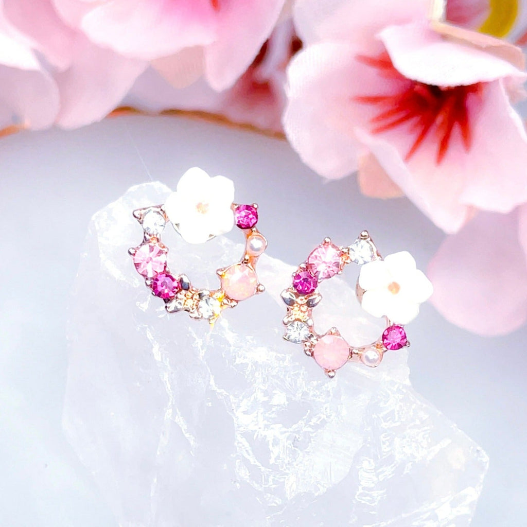 Crystal Flower Wreath Studs