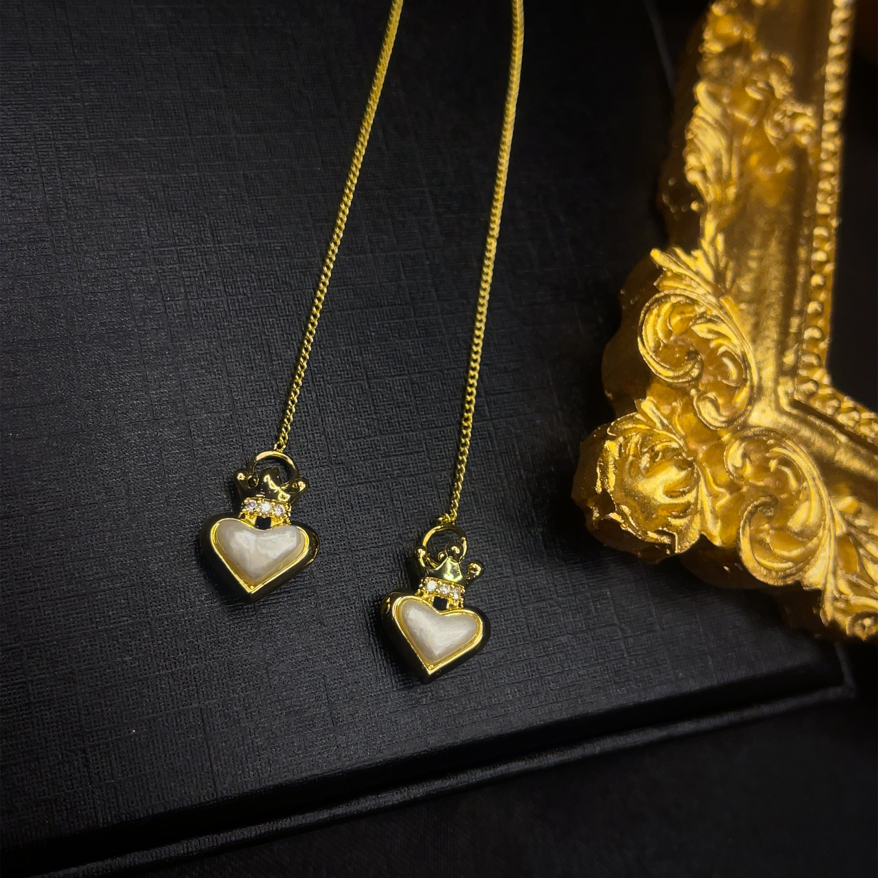 Dainty Pearl Heart Ear Threader