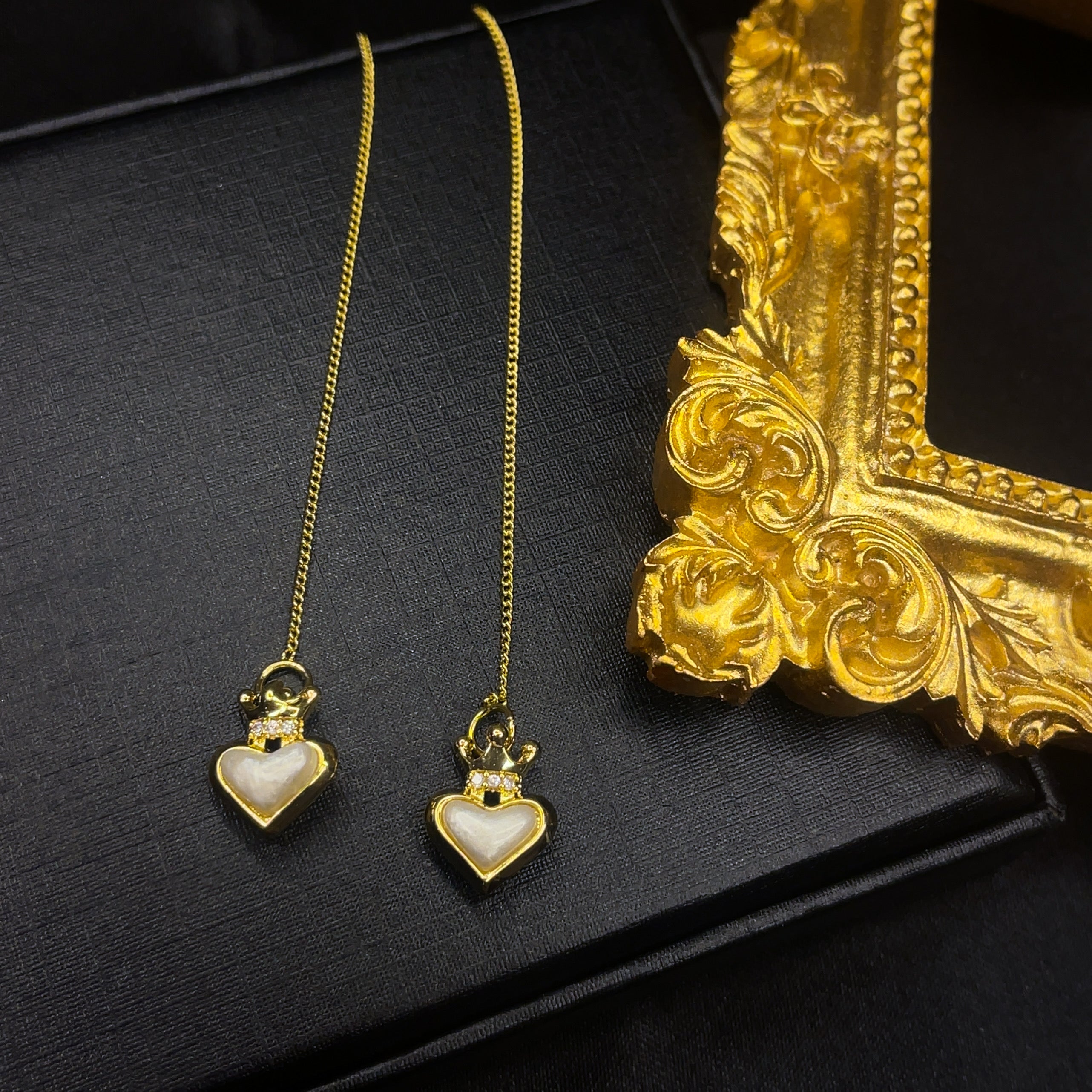 Dainty Pearl Heart Ear Threader