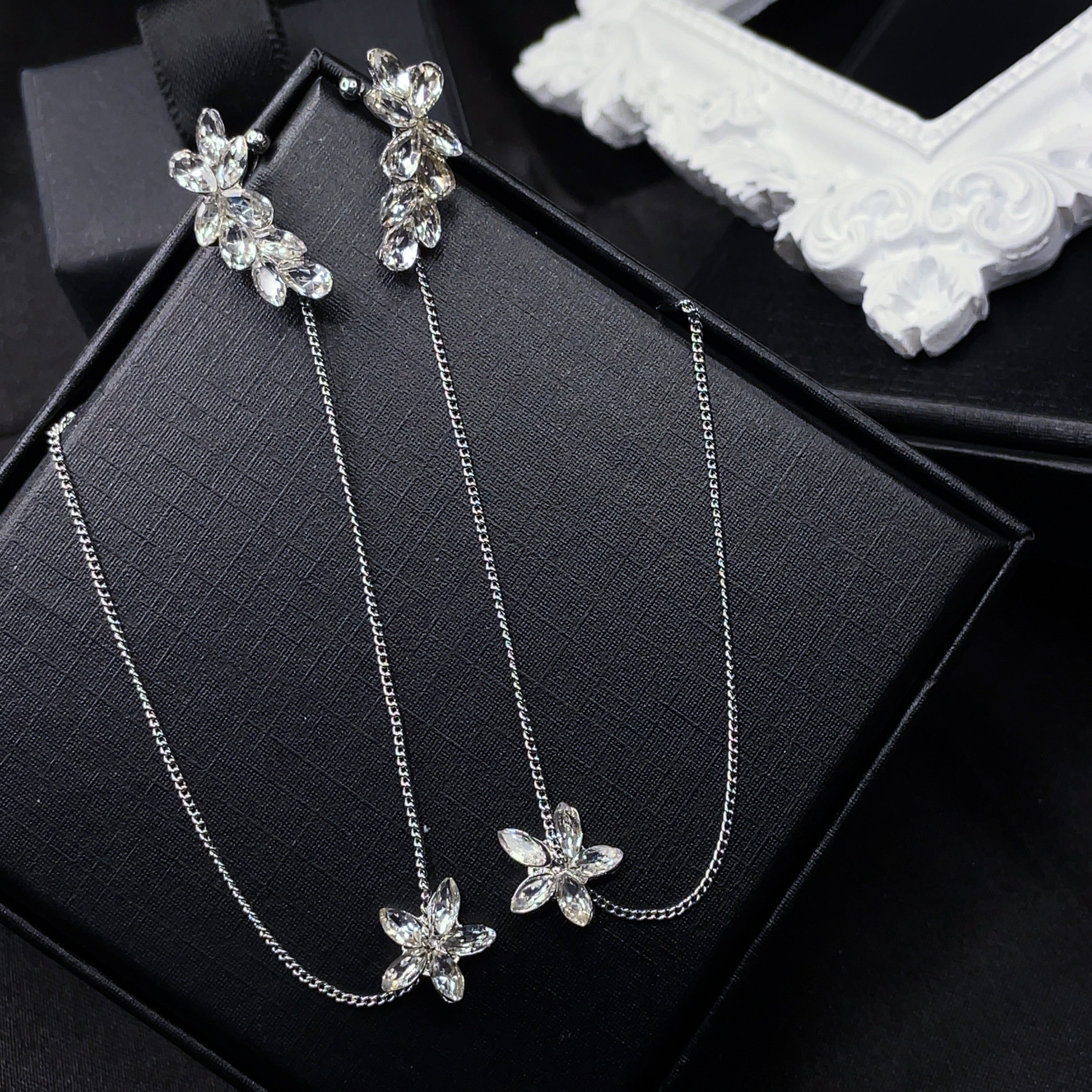 Flower Threader Ear cuff Earrings