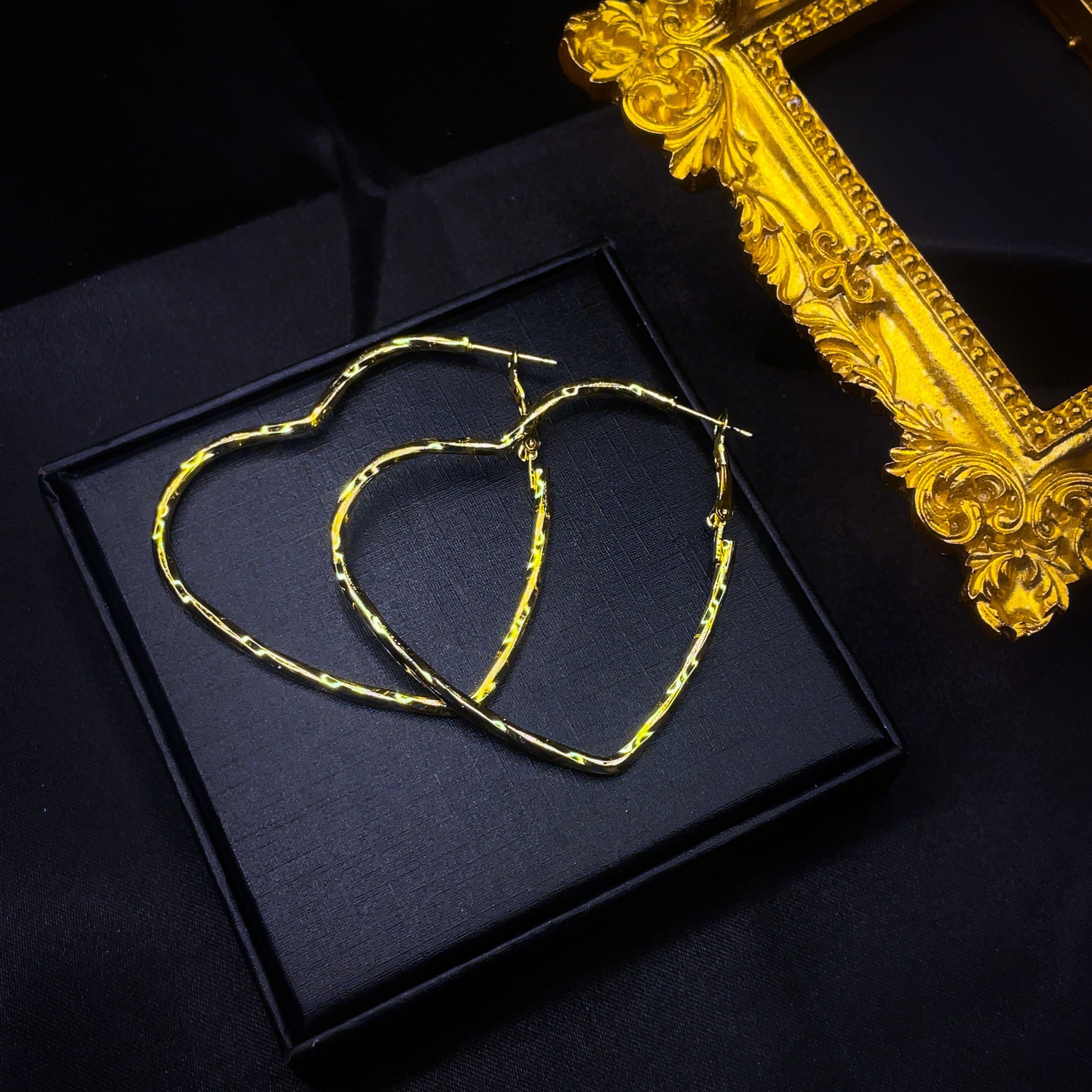 Twisted Heart Hoops Earrings